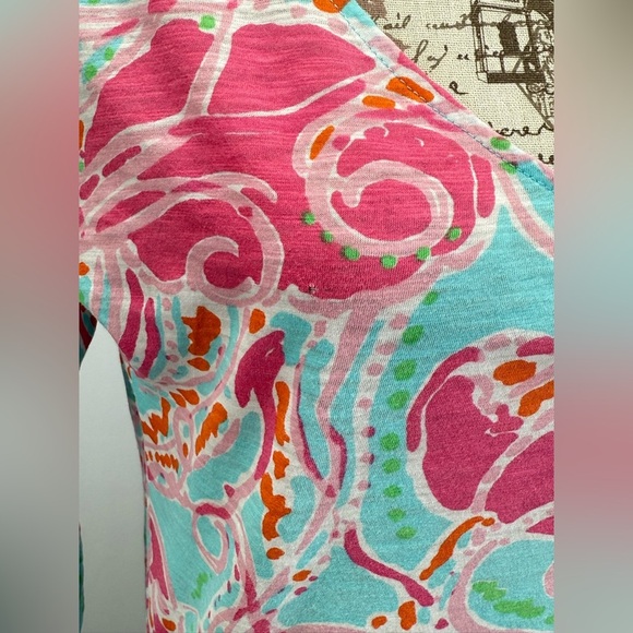 LILLY PULITZER Pink and Blue Jellies Be Jammin' Mini shirt Dress size XS - Picture 10 of 14